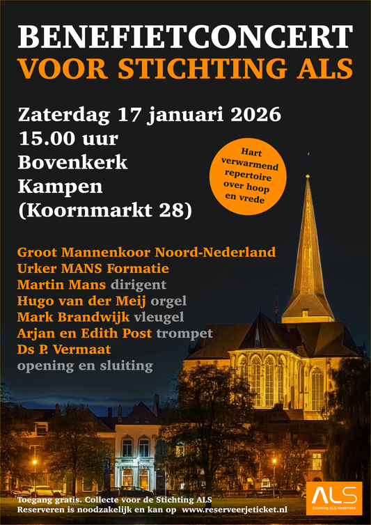 17 januari 2026: Benefietconcert voor Stichting ALS (Gratis)