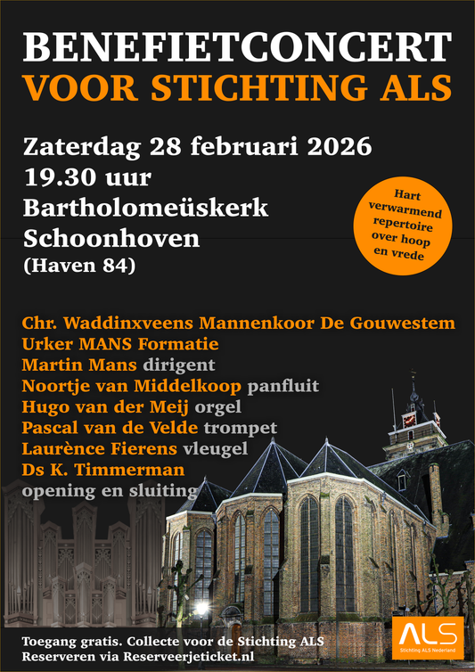 28 februari 2026: Groot concert voor ALS met de Urker Mans Formatie & De Gouwestem