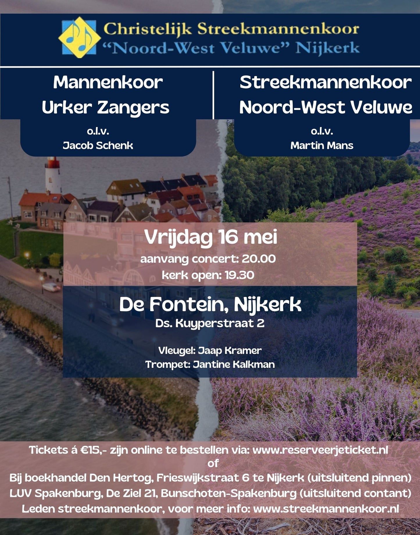 16 mei 2025: Mannenkoren concert Urker Zangers & Streekmannenkoor Nijkerk