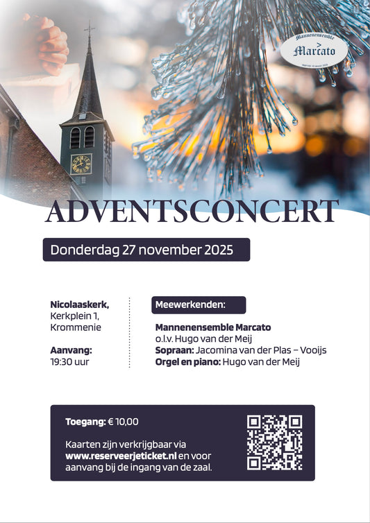 27 november 2025: Adventsconcert Mannenensemble Marcato