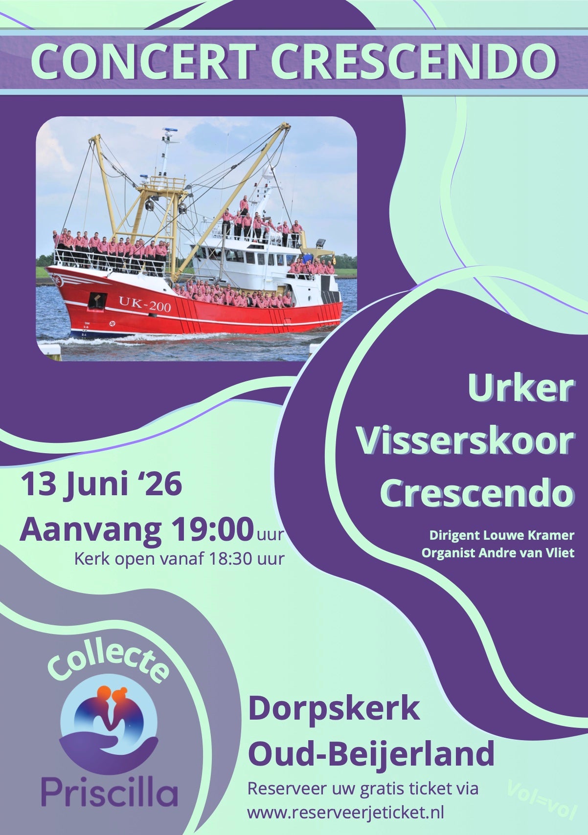 13 juni 2026: Concert Urker Mannenkoor Crescendo