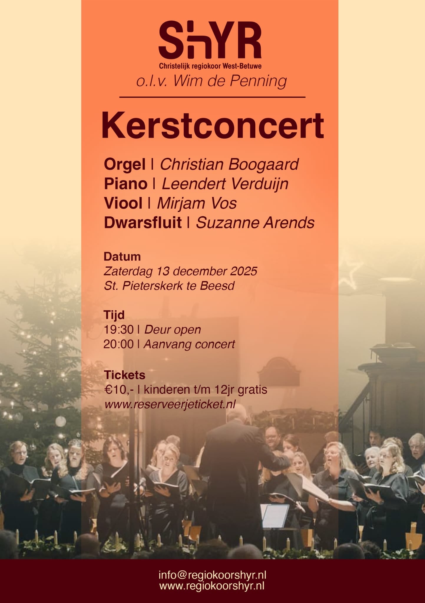 13 december 2025: Kerstconcert Regiokoor Shyr o.l.v. Wim de Penning