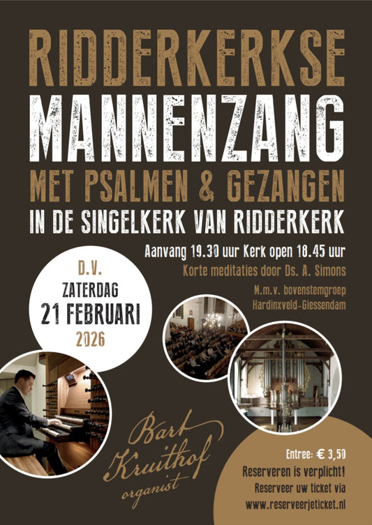 21 februari 2026: Ridderkerkse Mannenzang met Psalmen en Gezangen