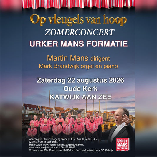 22 augustus 2026: Zomerconcert Urker Mans Formatie in Katwijk aan Zee