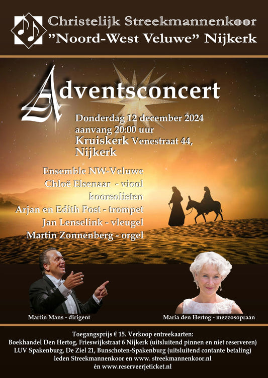 12 december 2024: Adventsconcert CSMK-NWV te Nijkerk o.l.v. Martin Mans