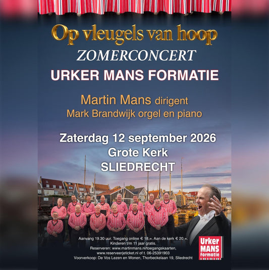 12 september 2026: Zomerconcert Urker Mans Formatie in Sliedrecht