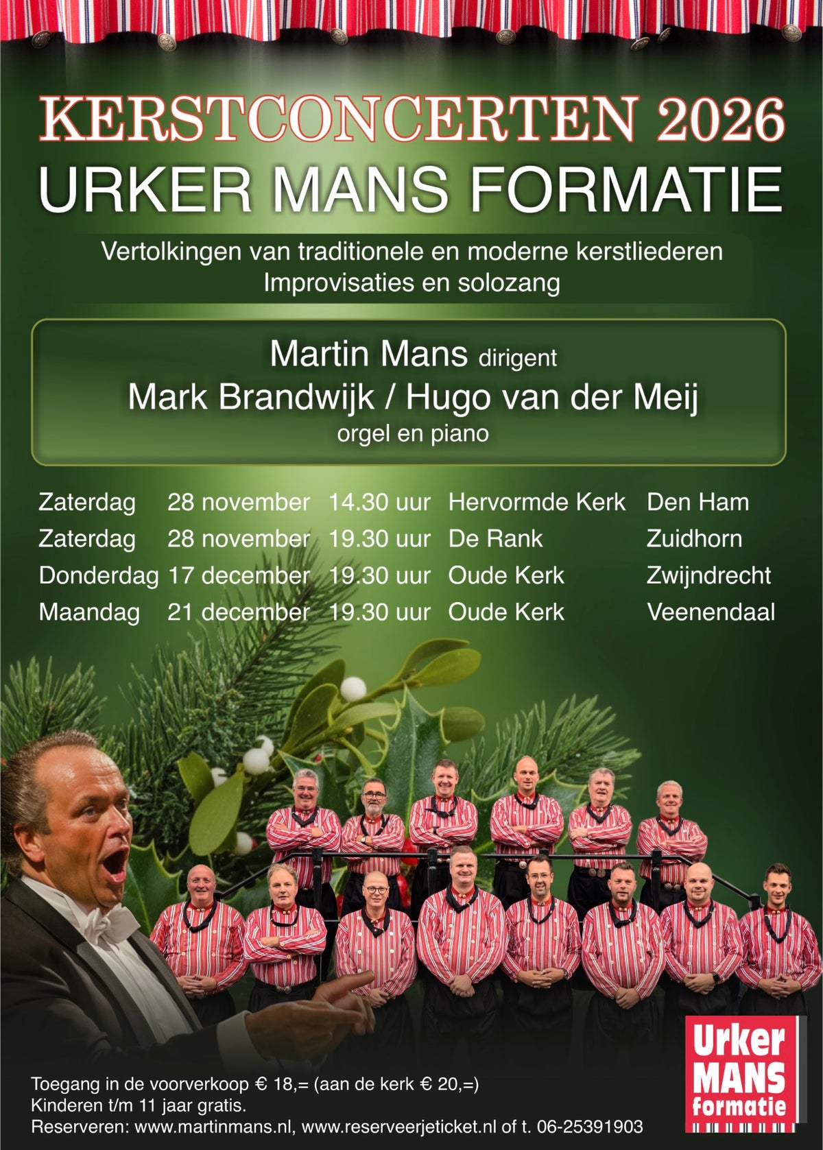 28 november 2026: Kerstconcert Urker Mans Formatie - Zuidhorn