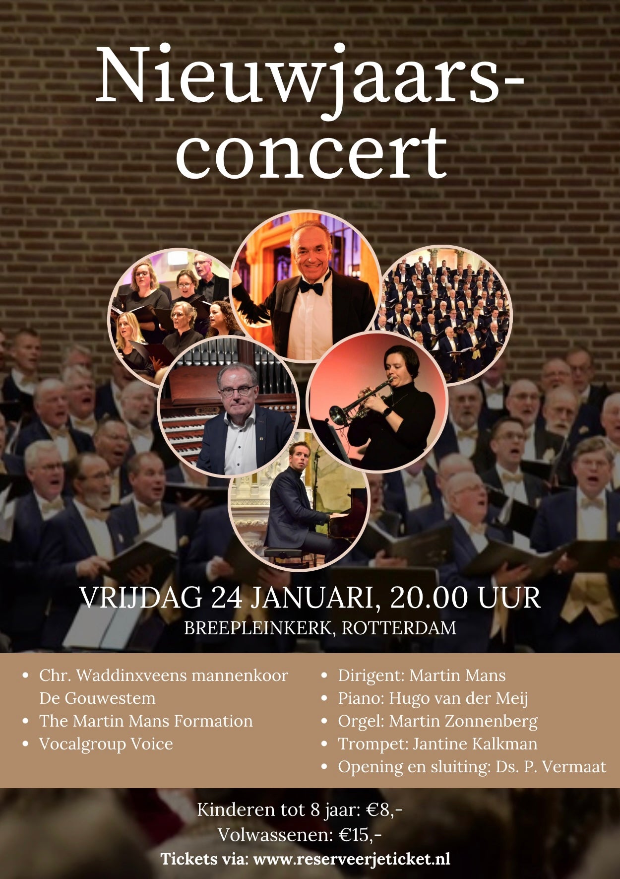 24 januari 2025: Nieuwjaarsconcert met o.a. Chr. Waddinxveens Mannenkoor De Gouwestem