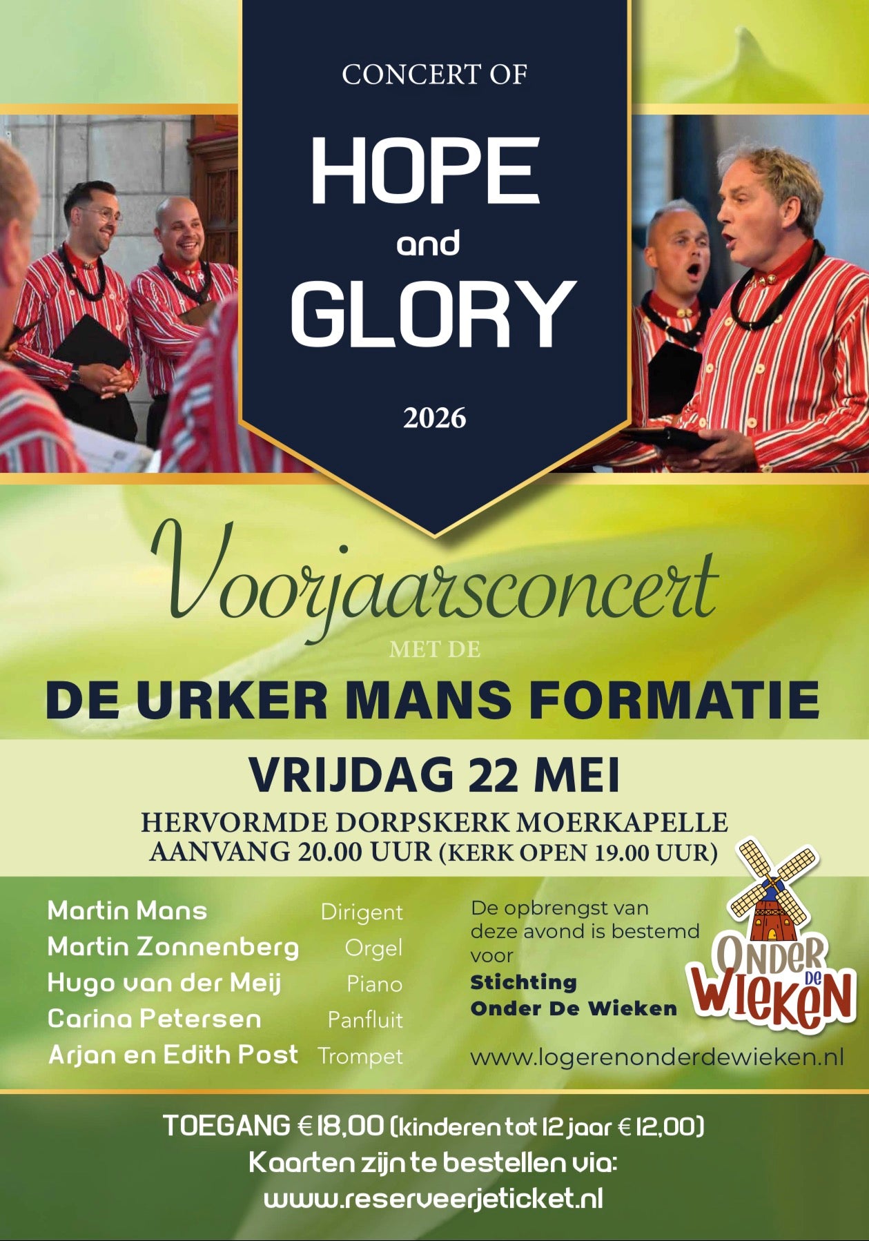 22 mei 2026: Voorjaarsconcert Urker Mans Formatie in Moerkapelle