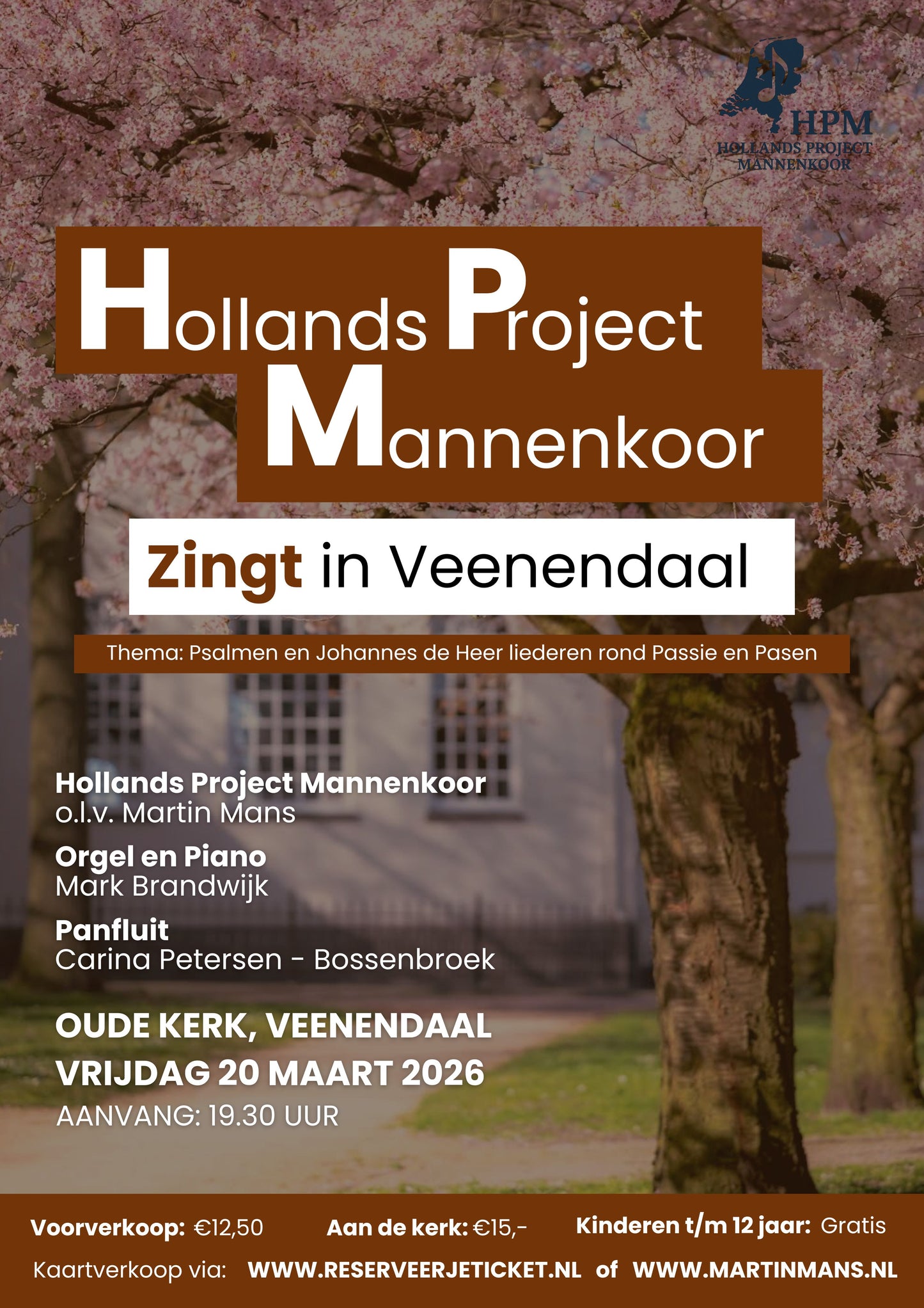 20 maart 2026: Hollands Project Mannenkoor in Veenendaal met Martin Mans en Mark Brandwijk
