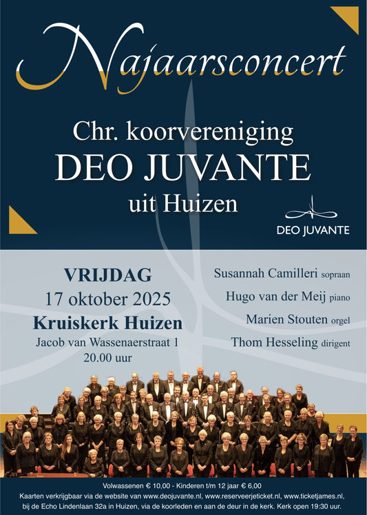 17 oktober 2025: Najaarsconcert Deo Juvante in de Kruiskerk te Huizen