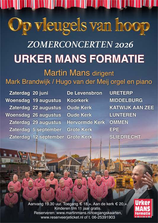 20 juni 2026: Zomerconcert Urker Mans Formatie in Ureterp